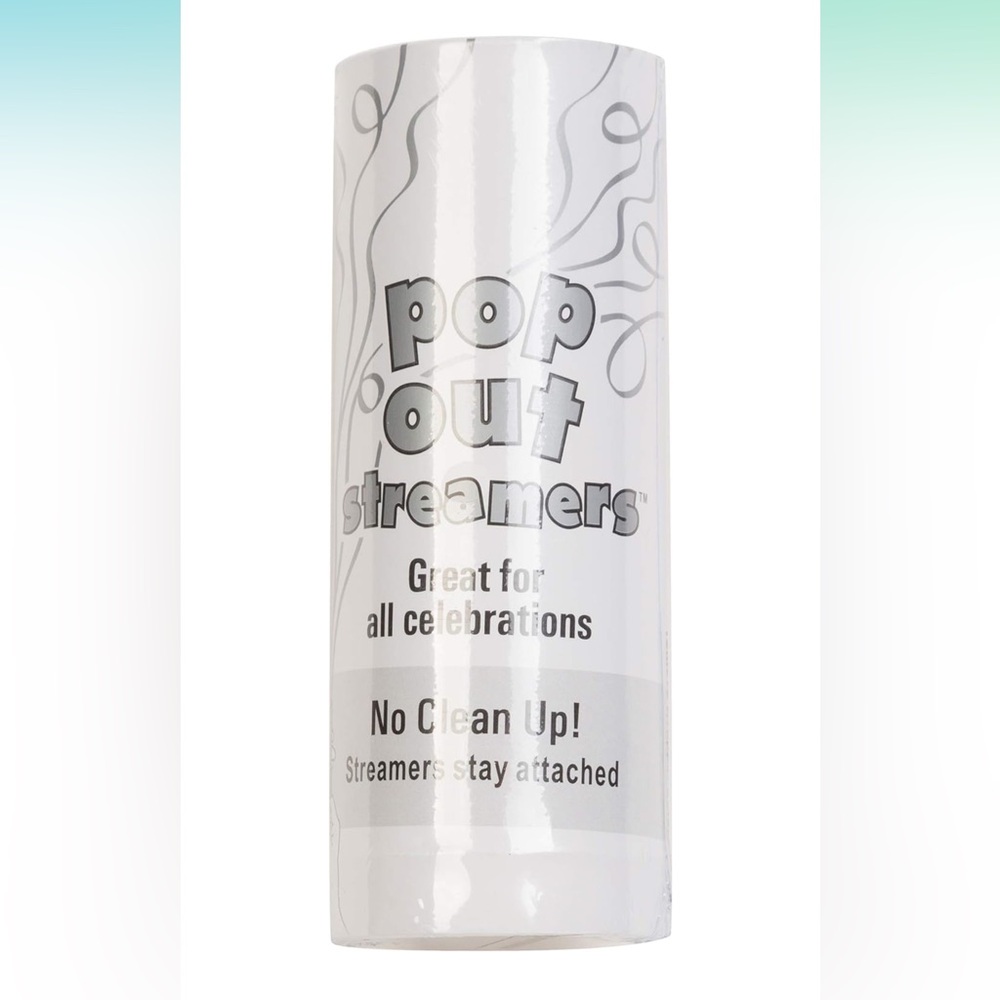 21 Pop-out no mess silver wedding streamers